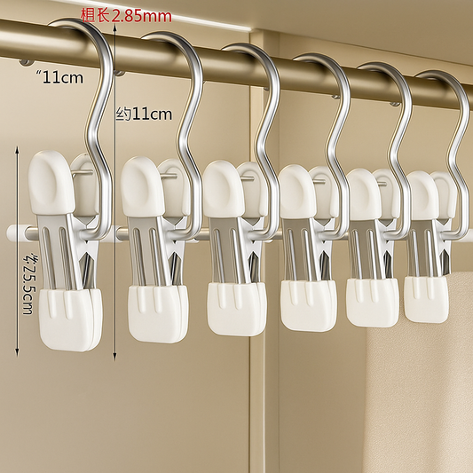 Gancho Clip para Ropa de Acero Inoxidable Multifuncional