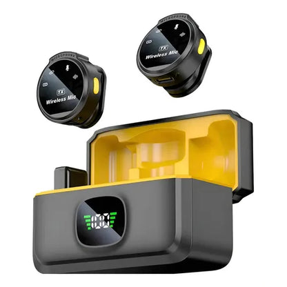 Micrófono Lavalier inalámbrico para iPhone y Android con estuche de carga, mini micrófono de solapa USB C,