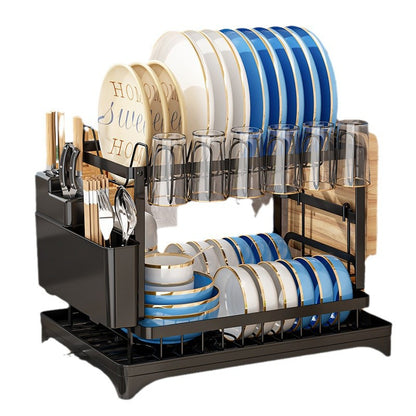 ESCURRIDOR DE LOZA 2 NIVELES ACERO CARBONO NEGRO