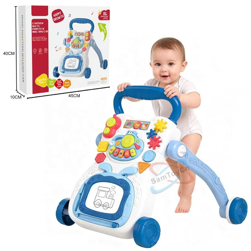 Caminador juguete con actividades, carrito de empuje para niños pequeños